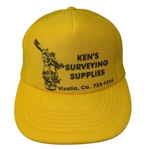 Ken's Surveying Supplies Visalia CA Snapback Hat Yellow Large Adjustable 6 Panel